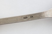 Set of six Russian Soviet era silver teaspoons, 20th century, star mark stamped "916", 11cm long, 85 grams total - 2