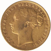 Sovereign; 1879S, QV Young Head, St. George reverse. Carded - 2