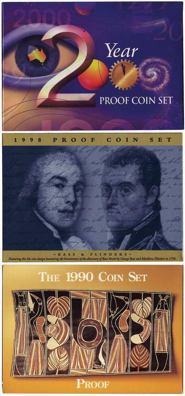 Decimal Proofs; 1985-2011 all with original packing plus 1983 in plastic case with certificate and 2008-09 & 2011 two coins sets.