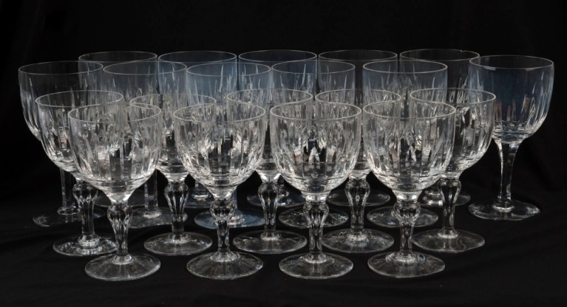 STUART CRYSTAL twenty assorted wine glasses in two sizes, 14.5cm and 13.5cm high