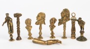 PIPE TAMPERS, group of nine novelty and figural examples, 19th/20th, ​​​​​​​the largest 6.5cm high