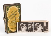 ROTOSCOPE pocket stereo viewer with cards, circa 1910, 7.5cm high