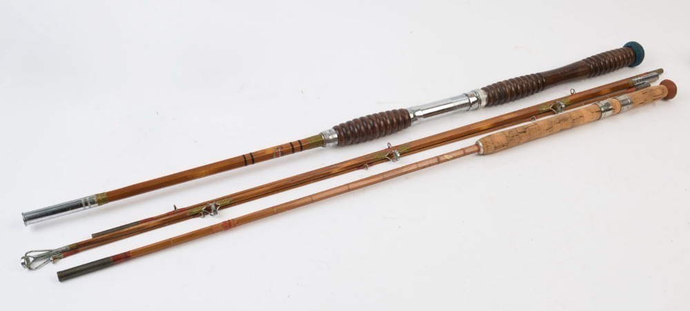 J.M. TURVILLE The Jambo vintage split cane three piece fishing rod