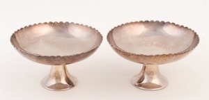 A pair of silver plated bonbon dishes by William R. Shirtcliffe & Son of Sheffield, early 20th century, 8cm high, 12cm diameter each