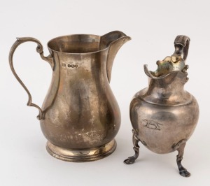 An English sterling silver jug by George Hape of Sheffield, circa 1905; together with a sterling silver jug by Henry Holland of London, circa 1874, ​​​​​​​11cm and 10cm high, 350 grams total