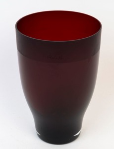 PALOMA PICASSO ruby glass vase by VILLEROY & BOCH, acid etched factory, 24cm high