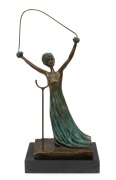 SALVADOR DALI (after) "Alice au Pays des Merveilles" cast bronze sculpture on black slate base, 41.5cm high