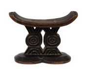 An early headrest, carved wood with faint remains of painted finish, Shona tribe, Zimbabwe/Mozambique, 19th century, ​​​​​​​13cm high, 18cm wide