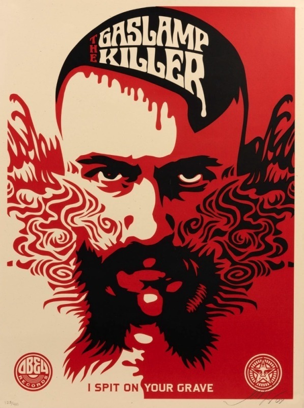 FRANK SHEPARD FAIREY (b.1970), GASLAMP KILLER, 2008 screenprint signed and editioned [123/400] in pencil below image, overall 61 x 46cm.