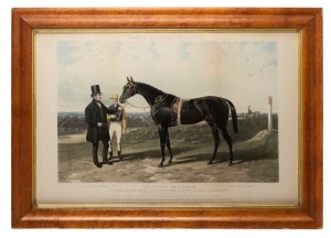 JOHN FREDERICK HERRING Sen. (1795-1865), Forbe's Celebrated Winners, The Flying Dutchman, coloured lithograph, housed in original glazed maple frame with gilt slip, 54 x 82cm, 70 x 99cm overall
