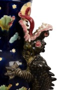 An antique French majolica dragon vase of impressive proportions, late 19th century, ​​​​​​​70cm high - 2