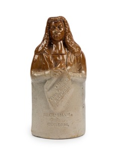 DOULTON LAMBETH "Brougham" reform cordial bottle, inscribed "The True Spirit of Reform", circa 1865, impressed factory mark to reverse, 18cm high