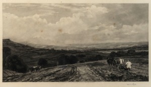 SIR FRANCIS (FRANK) SHORT (British 1857-1945), (rural scene), engraving, signed lower right in pencil "Frank Short", 20 x 35cm, 40 x 55cm overall