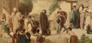 ARTIST UNKNOWN (19th century), (water carriers), watercolour, 25 x 53cm, 43 x 70cm overall