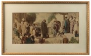 ARTIST UNKNOWN (19th century), (water carriers), watercolour, 25 x 53cm, 43 x 70cm overall - 2