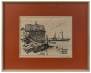 GORDON GRANT (U.S.A.), I.) Sunday in Port, II.) The Venerable Fish House, lithographs, signed lower right "Gordon Grant", 25 x 31cm each, 43 x 53cm overall - 2