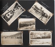 PAPUA NEW GUINEA: WWII era photographs in album with native scenes including Port Moresby District, Hanuabada and Talasea, Allied aircraft incl. B-25 Mitchell Bomber, Douglas DC-3, Catalina Flying Boat, wreck of MV Macdhui ("McDewey"), military transport, - 2