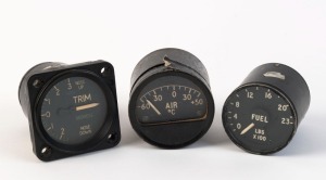 MILITARY AIRCRAFT GAUGES: comprising Fuel, Air Pressure & Elevation gauges, British made, c.1940s. (3 items)