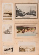 AUSTRALIAN & OVERSEAS postcards, souvenir cards and photographs mostly stuck down in large album, including interior views of SS Orcades; also 1930s trade cards with part sets of Hoadleys 'Wild West Series', Allens 'Kings & Queens of England', 'Sports & F - 2