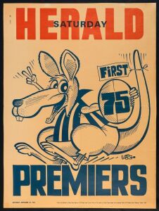 NORTH MELBOURNE: 1975 original WEG Premiership poster; uniform light foxing, otherwise good condition.