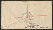 A complete set of the Australian Olympic stamps tied on an Official Souvenir Cover by multiple strikes of the RICHMOND PARK (athlete) date stamp for 22 Nov.1956 (opening day); sent by registered post to South Africa with a rare "Richmond Park Kiosk 2 / XV - 2