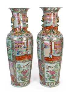 Two monumental Chinese porcelain vases, 20th century, 142cm high, 50cm wide