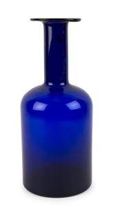 HOLMEGAARD "GUL" vase in blue glass, designed by OTTO BRAUER, ​​​​​​​43cm high