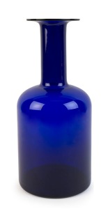 HOLMEGAARD "GUL" vase in blue glass, designed by OTTO BRAUER, 51cm high