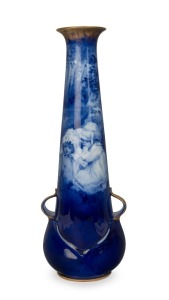 DOULTON BURSLEM "Blue Children" English porcelain vase, early 20th century, green factory mark, ​​​​​​​29.5cm high