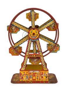 "HERCULES FERRIS WHEEL" American lithograph tin-plate clockwork Ferris Wheel by A.J. CHIEN, circa 1930, ​​​​​​​42cm high