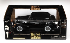 JADA TOYS - 'THE GODFATHER': Die Cast 1:18 scale model of  '40 Cadillac, Fleetwood Series 75', plus figurine of Marlon Brando as Vito Corleone, in original box, car length 30cm, c. early 2000s.