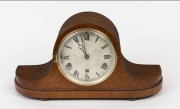 A German Napoleon hat chiming mantel clock in oak case, 20th century, 23cm high, 45cm wide