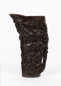 An antique Chinese libation cup, 19th century or earlier, 16.5cm high