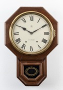 SETH THOMAS American drop-dial wall clock in walnut case with time and strike movement, early 20th century, ​​​​​​​61cm high