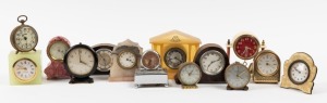 Fourteen assorted antique and vintage table and bedside clocks, 19th and 20th century, ​​​​​​​the largest 12cm high