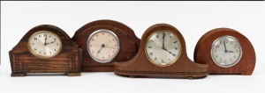 Four assorted timber cased clocks, 20th century, ​​​​​​​the largest 17cm high