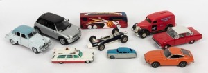 ASSORTED DIE CAST MODELS: Selection, in various scales, including I:24 FRANKLIN MINT Datsun 240Z and 1960 Ford Falcon, ERTL Chevrolet with 'Melbourne Magic' livery, TRAX 1953 Holden Special Sedan plus five other items; without boxes, condition variable.