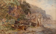 HAROLD (HARRY) BAKER (English, 1849 - 1875) Clovelly, Devon, watercolour, signed, titled and dated 1869 lower left, 25 x 39cm; framed 51 x 70cm overall.