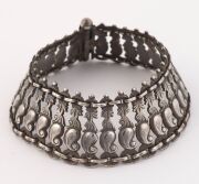 Antique Indian silver anklet with intricate mango design, Uttar Pradesh, 19th/20th century, 10cm diameter, 119 grams. PROVENANCE: Private Collection, Melbourne. Purchased in Jaipur, Rajasthan, 27th July, 1988. - 2