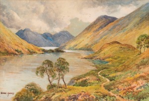 GERALD HOLMES (British, 20th century), Lake District, watercolour, signed lower left "Gerald Holmes", ​​​​​​​26 x 38cm, 41 x 52cm overall