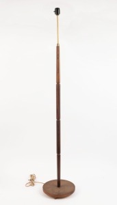 A vintage Danish rosewood standard lamp base, Note: Plug has been removed, 135cm high