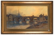 CHARLES L. SAUNDERS (c.1855 - 1915), The Old Bridge, watercolour, signed lower left, 70 x 127cm; framed 100 x 157 (overall). - 2