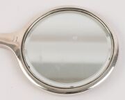 An English sterling silver hand mirror with Art Deco butterfly wing decoration, made in Birmingham, circa 1927, ​​​​​​​18cm high - 5