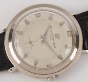 GIRARD PERREGAUX&nbsp;14ct white gold wristwatch with manual movement, baton numerals with Arabic quarters and subsidiary dial, ​​​​​​​3.5cm wide including crown - 3