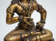 Buddha Sharvari Vajra seated bronze Tibetan Buddha with gilt finish holding a vajra, 18th/19th century, with inscription on the reverse,  37cm high - 7