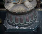 GUANYIN antique Chinese polychrome finished carved wooden statue in the Ming style.  123cm high - 13