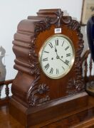 An antique English spring table clock in mahogany case with twin train time and strike fusee movement, circa 1860, ​​​​​​​51cm high - 2