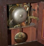 An antique English spring table clock in mahogany case with twin train time and strike fusee movement, circa 1860, ​​​​​​​51cm high - 5