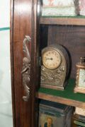 An antique French provincial display cabinet of unusual narrow proportions, 19th century, 210cm high, 55cm wide, 19cm deep - 6