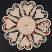 GERMAN SCHERENSCHNITTE LIEBESBRIEFE: cut paper decorated love letter, divided into 8 hearts with turtle doves above, with a central circular message area; 36cm diameter, dated 1780. - 2